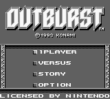 Outburst (Japan) Title Screen